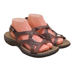 Merrell Agave Brown Women's Size 10 Leather‎ Buckle Strappy Sandals